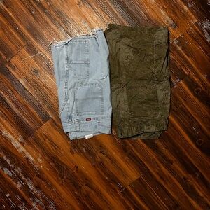 Target Men's Olive and Light Blue Cargo Shorts